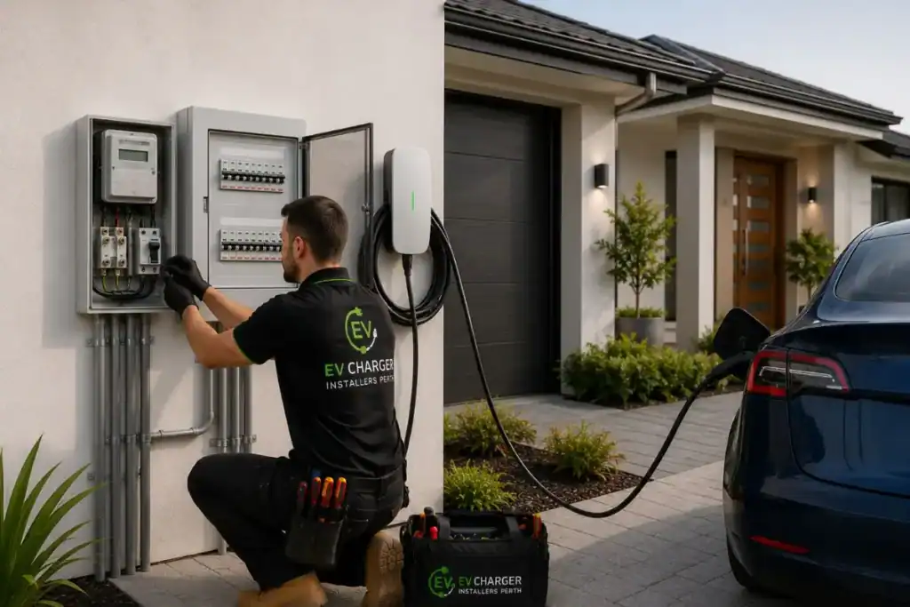 EV charger switchboard update at Applecross Home in Perth WA
