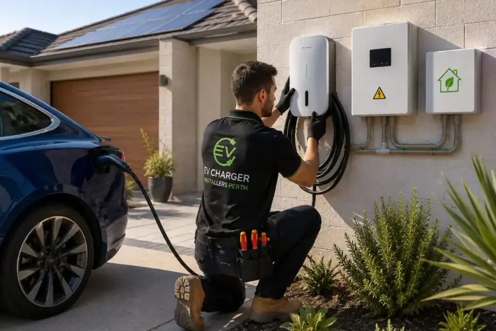 Solar-Powered EV Charger installed in Kenwick by EV Charger Installers Perth