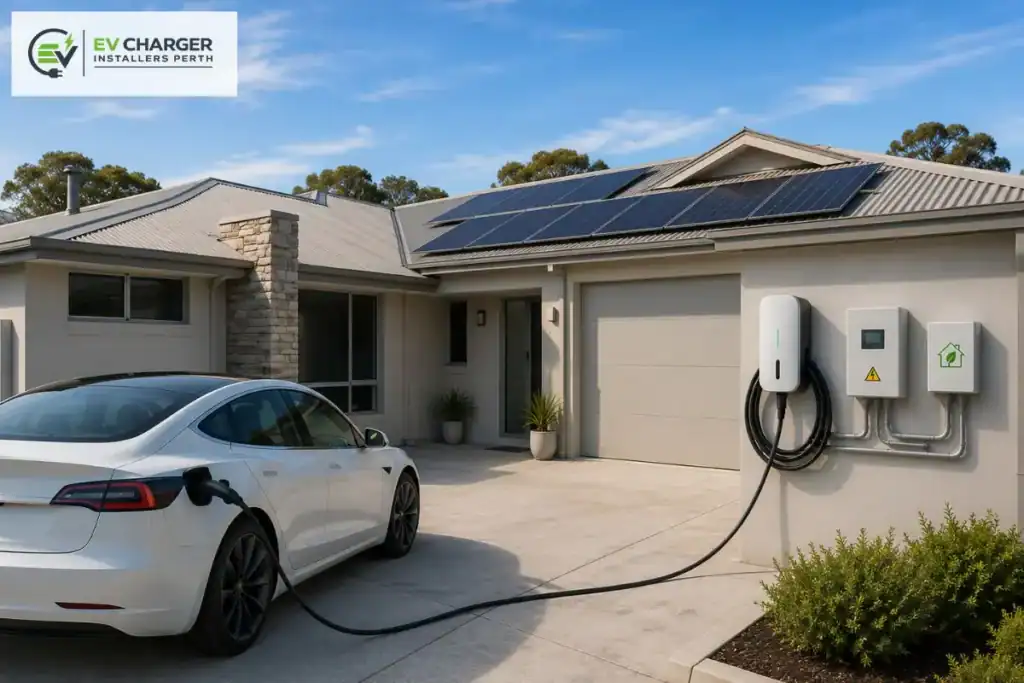Solar powered EV charger setup in Perth