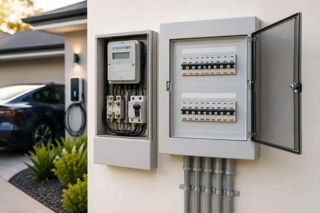 Switchboard and meter box upgrade for EV charger installation in Perth